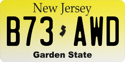 NJ license plate B73AWD