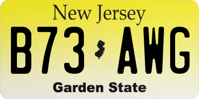 NJ license plate B73AWG