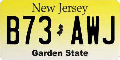 NJ license plate B73AWJ