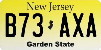 NJ license plate B73AXA