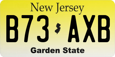 NJ license plate B73AXB