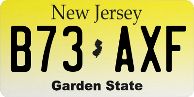 NJ license plate B73AXF