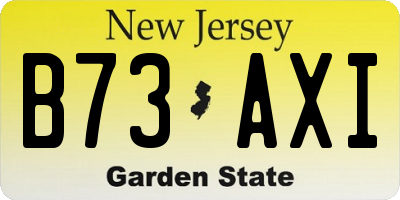 NJ license plate B73AXI