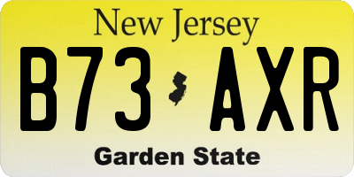NJ license plate B73AXR