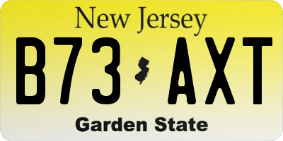 NJ license plate B73AXT
