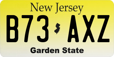 NJ license plate B73AXZ