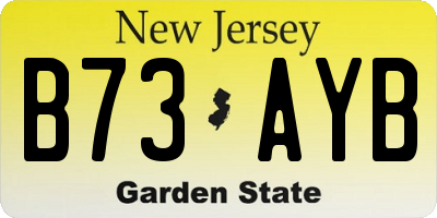 NJ license plate B73AYB