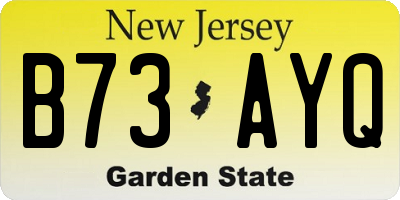 NJ license plate B73AYQ