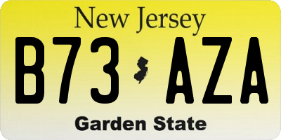 NJ license plate B73AZA