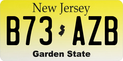 NJ license plate B73AZB