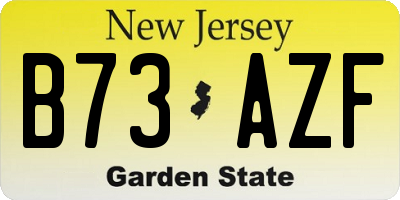 NJ license plate B73AZF