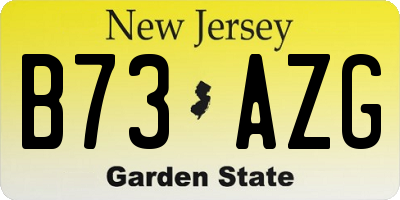NJ license plate B73AZG