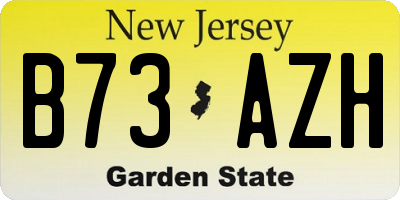 NJ license plate B73AZH