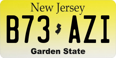 NJ license plate B73AZI