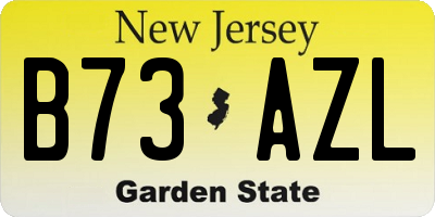 NJ license plate B73AZL