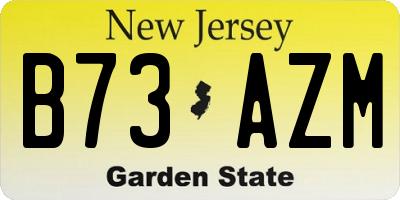 NJ license plate B73AZM