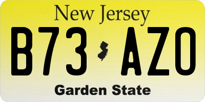 NJ license plate B73AZO