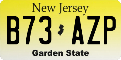 NJ license plate B73AZP