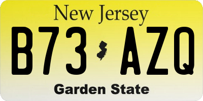 NJ license plate B73AZQ
