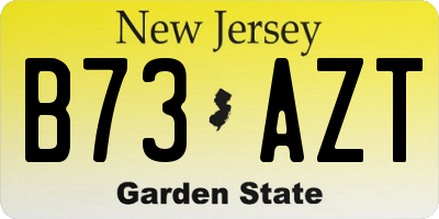 NJ license plate B73AZT