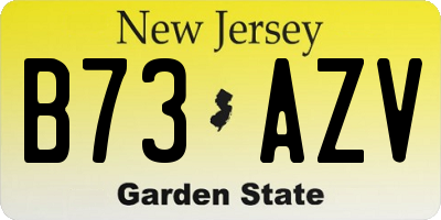 NJ license plate B73AZV