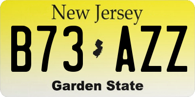NJ license plate B73AZZ