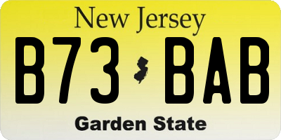 NJ license plate B73BAB