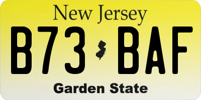 NJ license plate B73BAF
