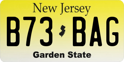 NJ license plate B73BAG