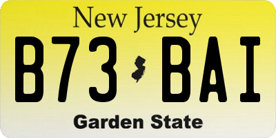 NJ license plate B73BAI