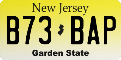 NJ license plate B73BAP