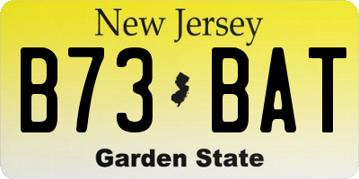 NJ license plate B73BAT