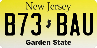 NJ license plate B73BAU