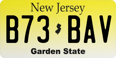 NJ license plate B73BAV