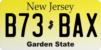 NJ license plate B73BAX