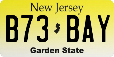 NJ license plate B73BAY