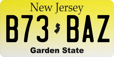 NJ license plate B73BAZ
