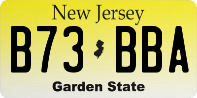 NJ license plate B73BBA