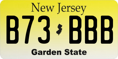 NJ license plate B73BBB