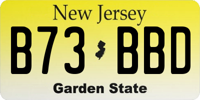 NJ license plate B73BBD