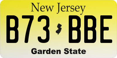 NJ license plate B73BBE