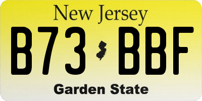 NJ license plate B73BBF