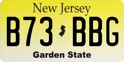 NJ license plate B73BBG