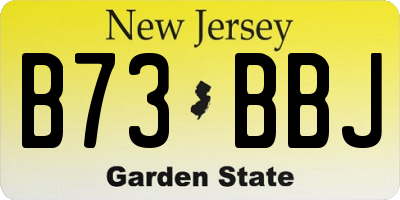 NJ license plate B73BBJ