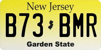 NJ license plate B73BMR