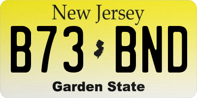 NJ license plate B73BND
