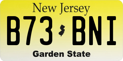 NJ license plate B73BNI