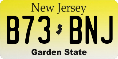 NJ license plate B73BNJ