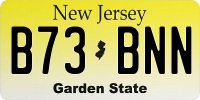 NJ license plate B73BNN