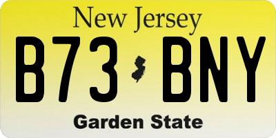NJ license plate B73BNY